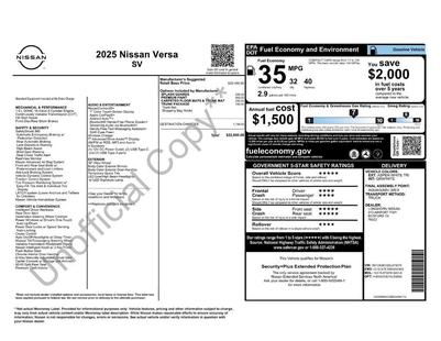 nissan versa sedan 2025 3N1CN8EV2SL873078 image nissan versa sedan 2025 3N1CN8EV2SL873078 image
